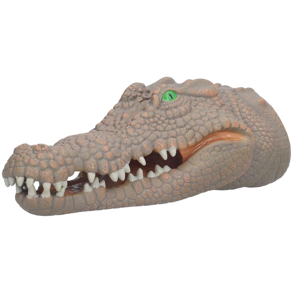 Crocodiles Head Puppets Portable Nontoxic Durable Hand Painted Appearance Crocodiles Puppet Rubber