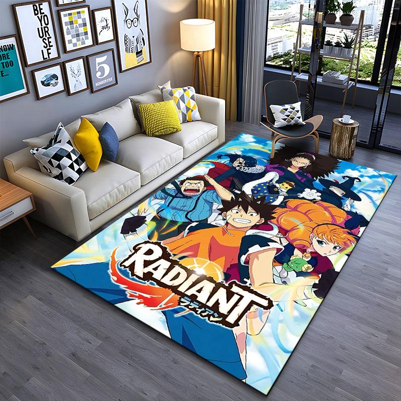 Radiant Anime Characters Carpet suitable as a non-slip mat for the living room or bedroom sofa