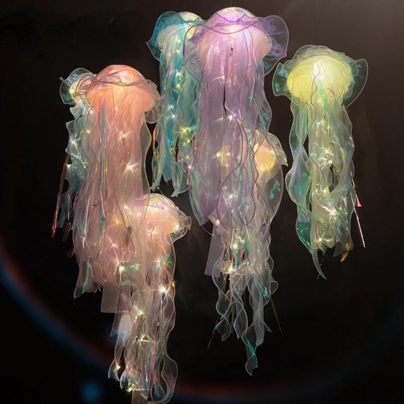 Jellyfish Lamp, Portable Flower Lamp, Girl Room Atmosphere Decoration Lamp, Bedroom Night Lamp, Home Decoration