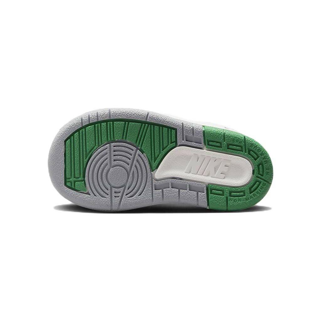 Air Jordan 2 Retro TD Lucky Green Детские Кроссовки Белый Парус Светло-Стальной Серый DQ8563-103
