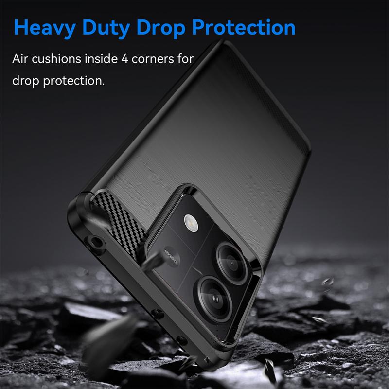 Для Для Poco X6 5G Чехол Обложка Xiaomi Для Poco X6 Pro 5G Capas Ударопрочный Задняя крышка телефона Углеродное волокно Мягкий ТПУ Fundas Для Poco X6 5G