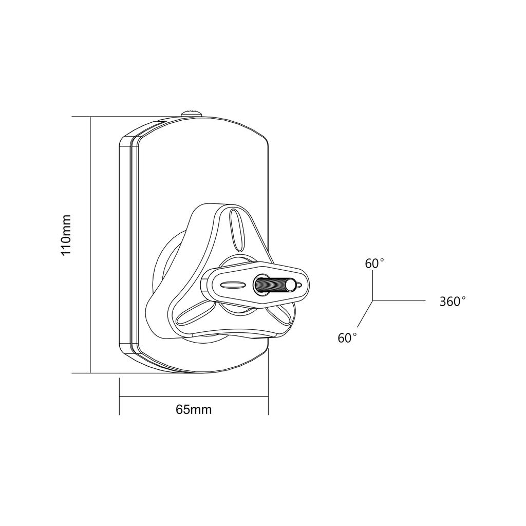 Speaker wall mount, maximum load 10kg, 360°, Cabletech