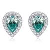 925 Sterling Silver Pear 2ct Colorful Moissanite 100 %Passed Test Diamond Stud Earrings For Women Men Gift