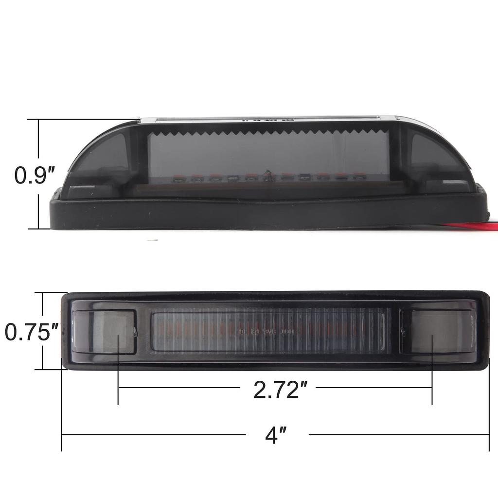 Partswcgg Комплект светодиодных габаритных огней дымчатого янтарного цвета для передней решетки, совместимый с 4 шт. 4-дюймовыми светодиодными габаритными огнями для центральной решетки, герметичными 9