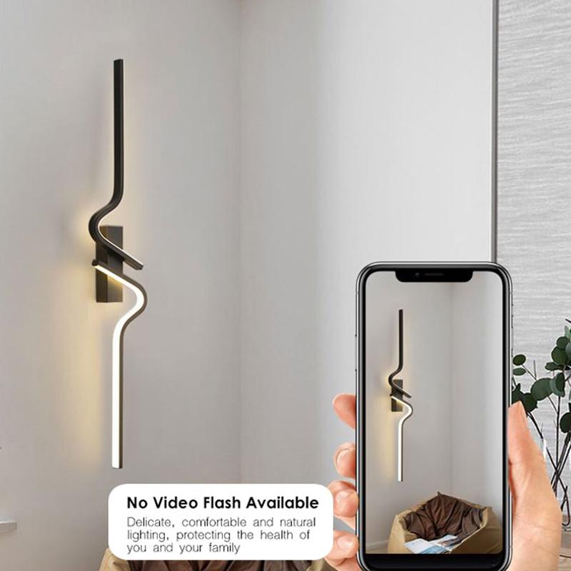 Современные светодиодные настенные светильники, настенные светильники для дивана, фоновые внутренние черные светодиодные настенные светильники, лестницы, домашний интерьер, лампа AC85-265V