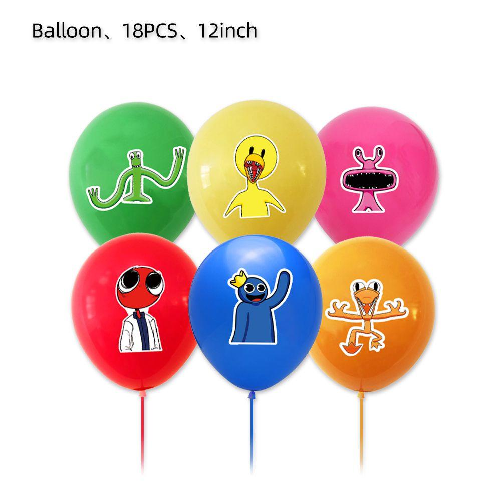 Яркий набор украшений и принадлежностей для детской вечеринки в стиле Roblox Rainbow Friends на день рождения