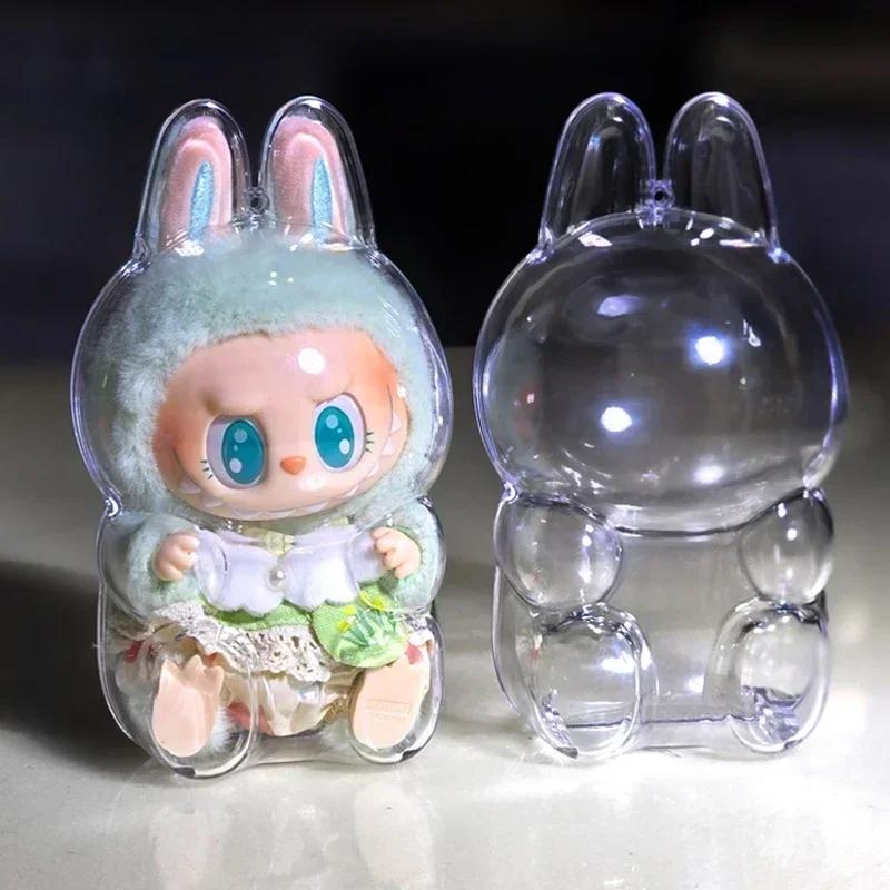 Acrylic Case Transparent Portable Cable Protective Organizer Box For Labubu V1 V2 Doll Bag Keychain Bags