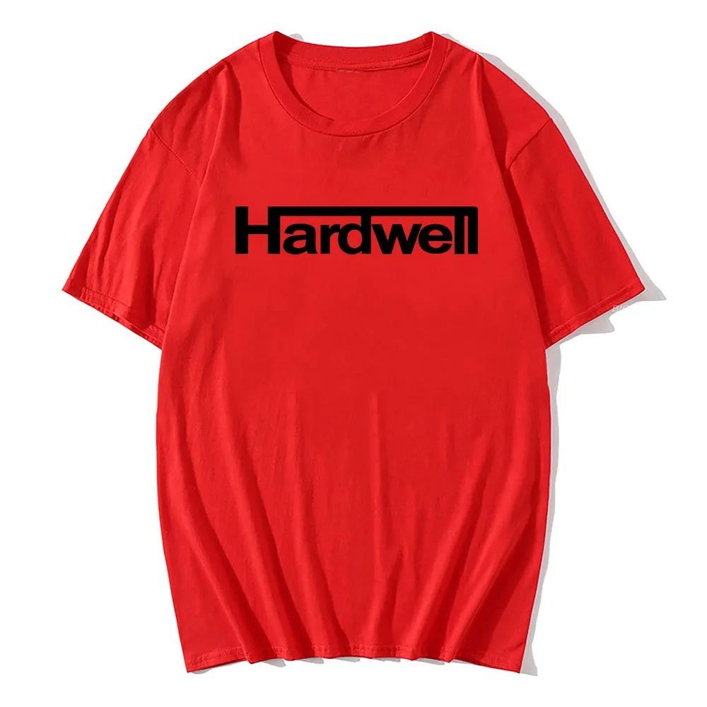 Футболка с принтом логотипа DJ Hardwell 100% Хлопок Короткий рукав Мужская футболка Унисекс Хип-Хоп Уличный стиль Повседневная Круглый вырез Женская Мужская футболка