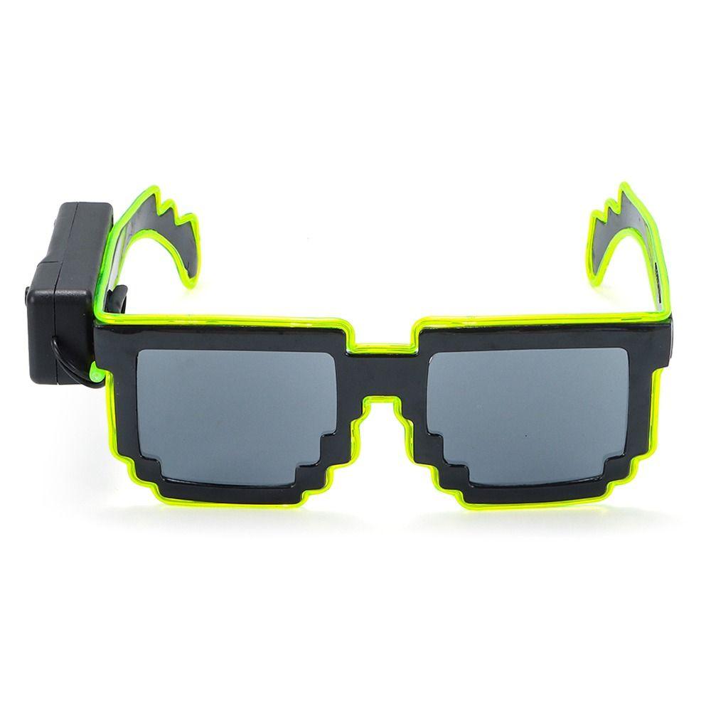Halloween Christmas Birthday Mosaic LED Glasses Neon Rave Shades for Adult Kids