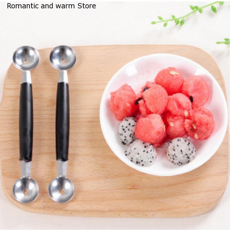 1Pc Household Stainless Steel Double-end Melon Ice Cream Baller Scoop Fruit Spoon Kitchen Accessories Gadgets 4