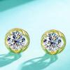 Custom Fine Jewelry 925 Sterling Silver 18k Gold Plated Zircon and 1ct Real Moissanite Stud Earrings for Ladies Corporate Gifts