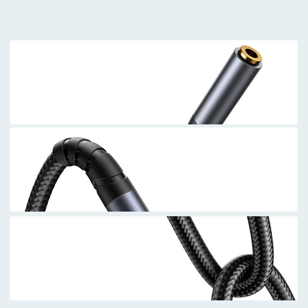 Joyroom SY-A09 1.2m Premium Black AUX Audio Extension, Male To Female, 3.5mm Connector