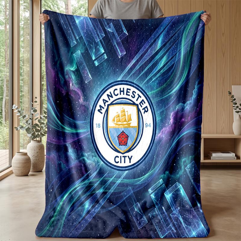 Manchester City Theme blanket Soft Flannel Blanket Plush Throw Blanket Cozy Sofa Bed Blanket for Home Decor