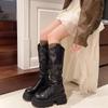 Мода зимние короткие плюшевые женские сапоги до колена модные длинные сапоги-ботфорты женские повседневные туфли на платформе каблуки Botas Mujer