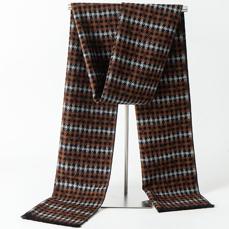 2025 Autumn And Winter New Men'S Fleece Imitation Cashmere Scarf Business Casual British Style Versatile British Style Versatile