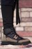 Men's Fashion Faux Leather Flat Heeled Booties Mink Black Boots Shoes