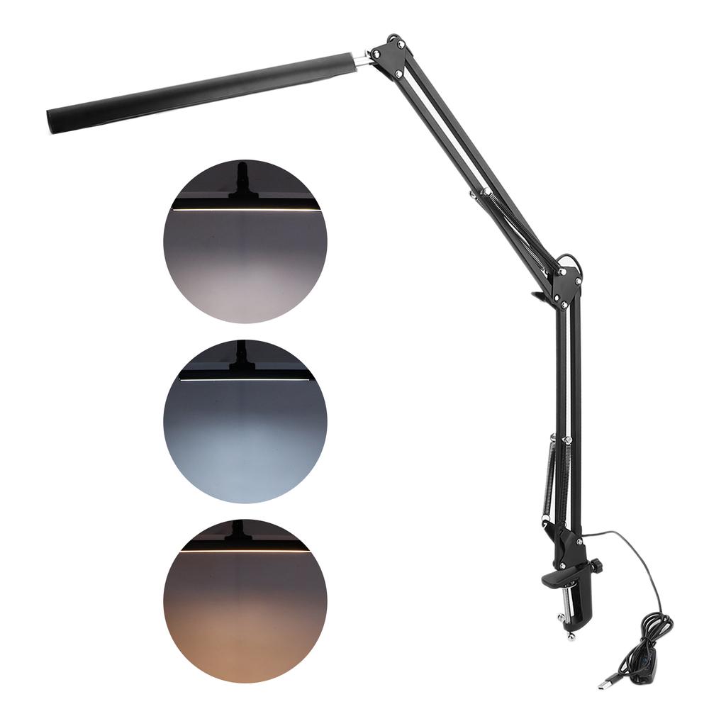 Swing Arm Desk Lamp with Clamp Eye Caring Folded Table Light for Nail Art Tattoo
