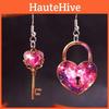 Акриловые женские серьги в форме сладкого сердца с замком и ключом, розовые