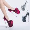 22 см сексуальные женские низкие сапоги на высоком каблуке-шпильке с круглым носком сапоги для танцев на пилоне большие размеры
