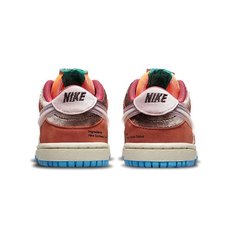 Social Status x Nike Dunk Low TD Детские кроссовки 'Шоколадное молоко' Бежевая парусина Средне-розовый DM3350-700