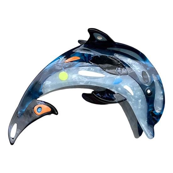 Женская заколка для волос Серия Океан Дельфины Киты Форма Ацетатная заколка для волос Большой размер Заколка для волос на затылок