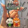 2 pcs Bag Accessories Resin Couple Keychains Dog Cat Magnetic Animal Pendants Alloy Cartoon Backpack Key Ring Girls
