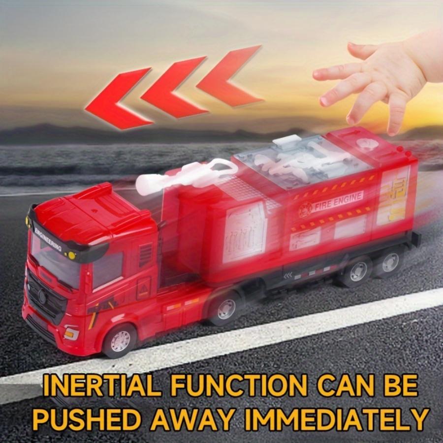 Siren Flashing Fire Truck Inertial Engineering Vehicle Simulation Ambulance 3C Certified Fire Theme Gift