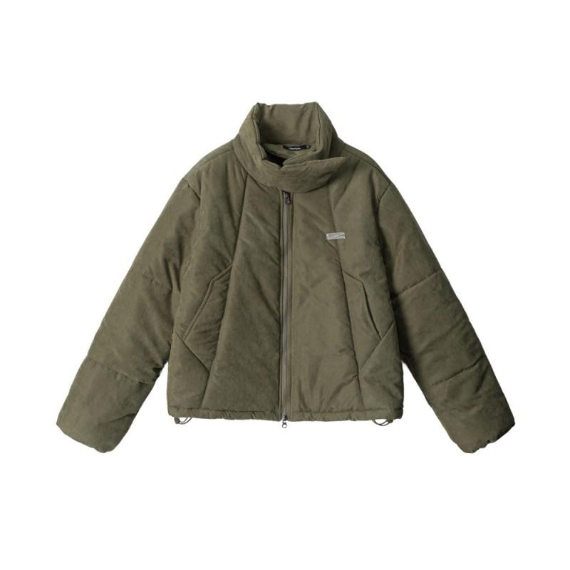 HeyHenry Winter Stand Collar Puffer Jacket Unisex Loose Fit Casual Retro Coat