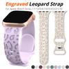 Гравированный ремешок с леопардовым принтом для Apple Watch Ultra 3 Ремешок 49 мм 44 мм 41 мм 40 мм 45 мм 46 мм 38 мм Силиконовый ремешок iwatch Серия 11/10/9/8/7/6/5/4/SE Ремешок Браслет
