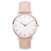 Simple Elegant Watch for Women  Pink White Leather Watchband Dress Lady Wrist Watches Casual Female Clock  Montre Femme