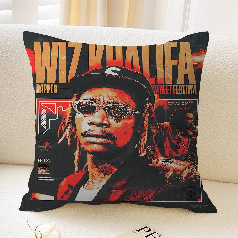 Наволочка с изображением рэпера W-Wiz K-Khalifa Персонализированная наволочка для детской спальни Декор для вечеринки Наволочка Подарок на день рождения ребенка