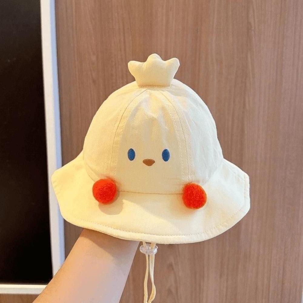 Embroidery Korean Style Cap Shading Hat Children's Bucket Hat Breathable Summer Kid Sunhat  Boy