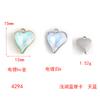 Crystal Peach Heart Pendant Diy Alloy Accessories Heart Pendant Earrings Necklace Bracelet Diy Matching