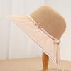 French elegant mesh straw hat seaside vacation photo artifact wide brim lace bucket hat women's temperament sunscreen hat