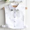 Hollow Versatile Fake Collar Shirt Collar Women'S Spring Rhinestone Cotton Pointed Neck Sweater Decorative Collar