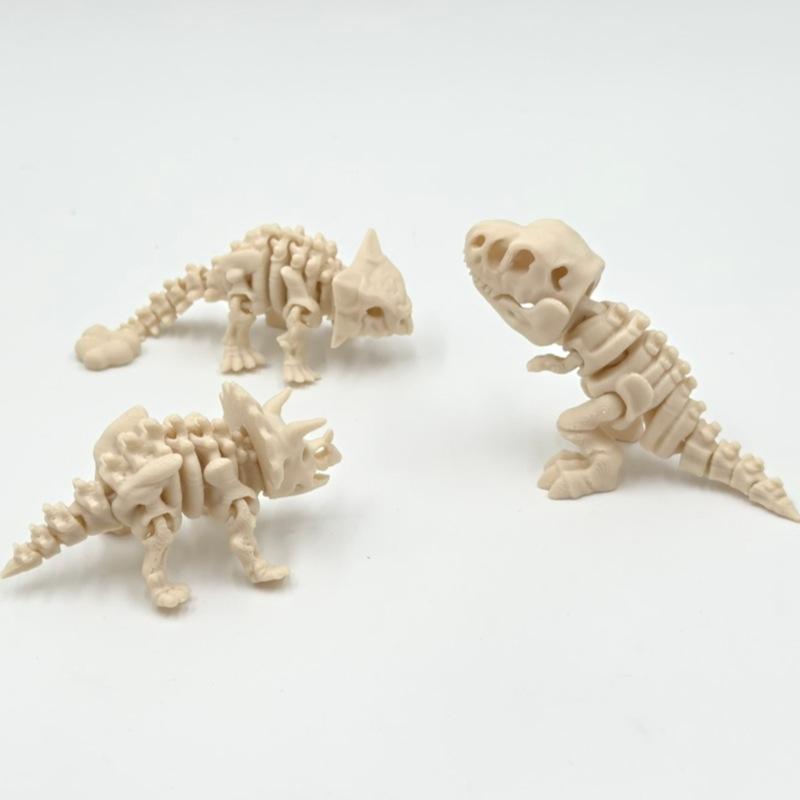 3D Printed T-Rex Skeleton Toy Full Body Articulated Joints Realistic Dinosaur Animal Model for Collection Enthusiasts