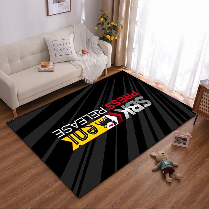 "Black Carpet with SKB Press Release Logo and Tiger Head Design" Suitable for use as an anti-slip for living room bedroom sofas
