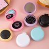 Compact Folding Mirror Comb: Portable Mini Cushion & Massage Brush for Women