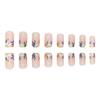 Nude Fake Nails with Flower Printed with Harmless and Smooth Edge Nails for Manicure Lovers and Beauty Bloggers