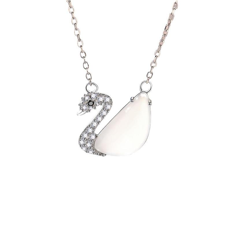 Оригинальное ожерелье Dream Swan в женском стиле, универсальное ожерелье с подвеской из агата на ключицу