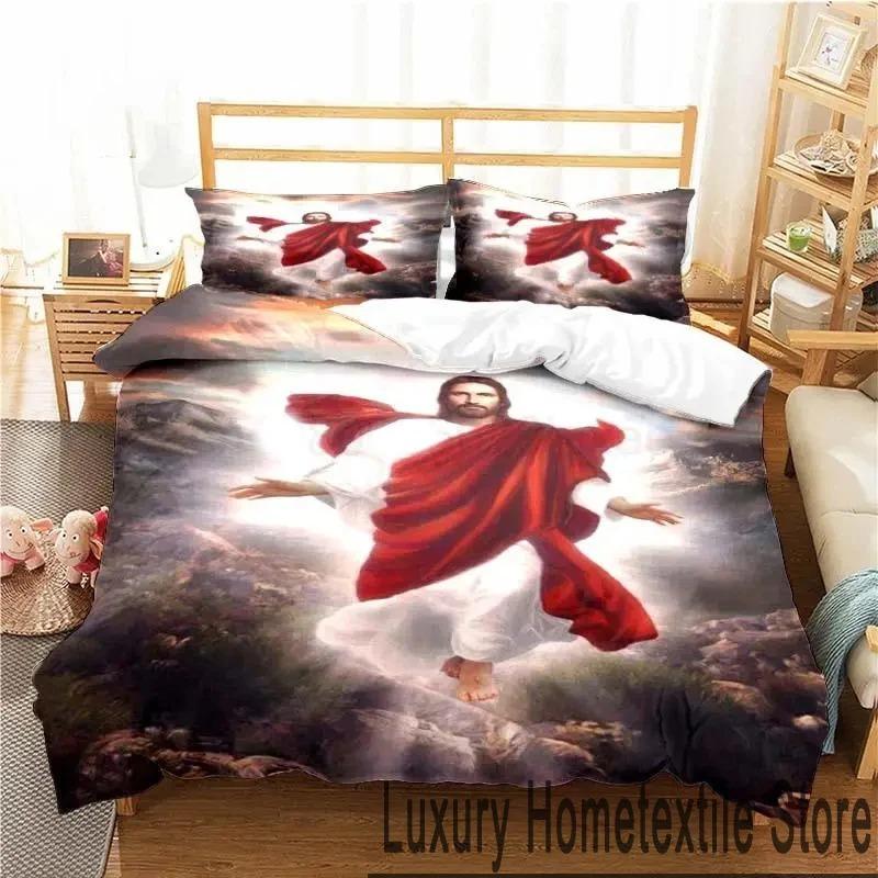 3D-принт Священное Сердце Иисуса Христа Комплект постельного белья Двуспальный Твин King Пододеяльник Одеяло Наволочка Для Мальчиков Девочек Взрослых Спальня