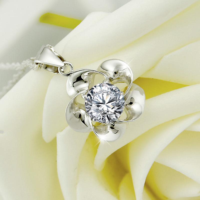 Серебряное ожерелье, кулон, ювелирные изделия, корейские украшения, простота, вермикулит, подвеска с цветущей сливой, женские цветущие цветы