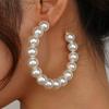 European and American Large Circle Pearl Earrings Women's Korean Versatile Exaggerated Circle Pearl Earrings