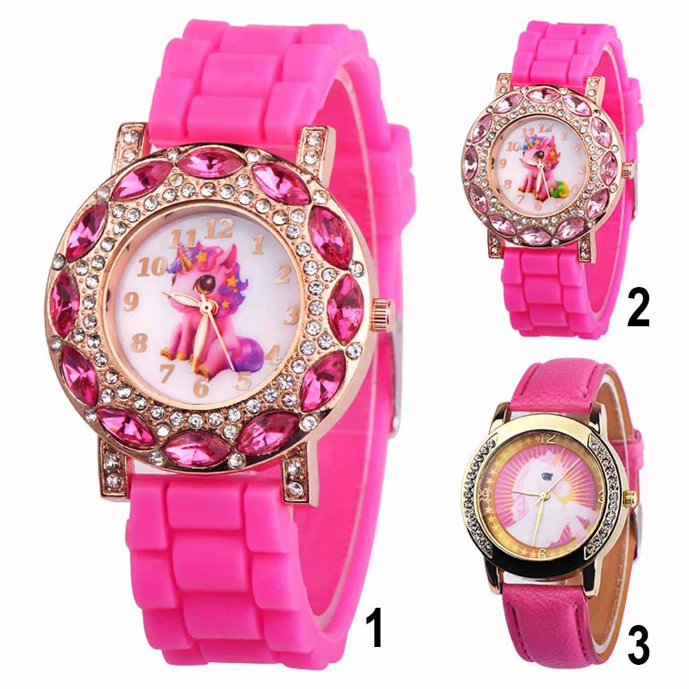 Gift Wrist Pattern Unicorn Casual Watch Cute Quartz Round Durable Girl Children Watchworld