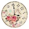 Бесшумные деревянные настенные часы 30 см с цветочным дизайном, подходят для декора дома или офиса, крупные арабские цифры, работают от батарейки