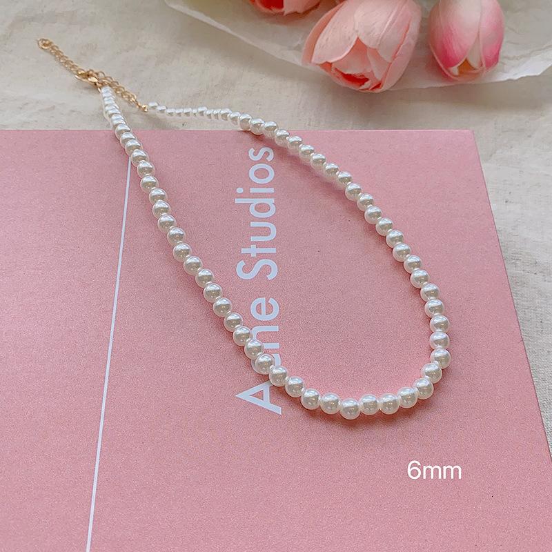 French Lazy Pearl Necklace Women'S Premium Temperament Clavicle Chain Year Sweater Necklace