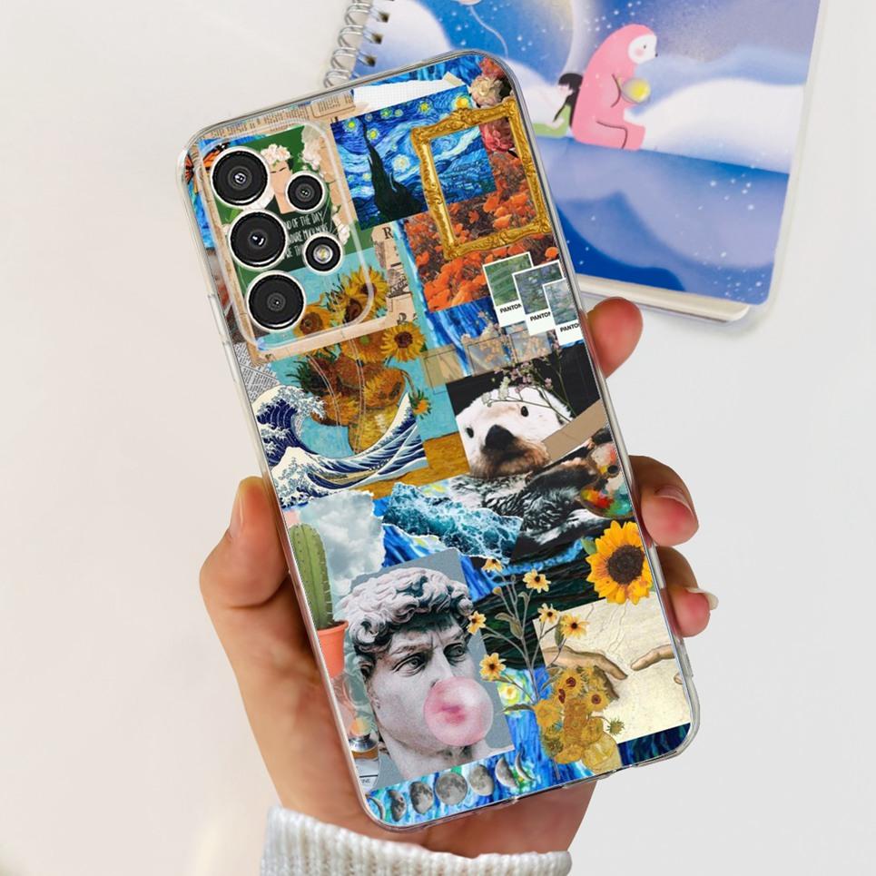 For Samsung A13 M13 M23 M33 Galaxy Case Flowers Butterfly Astronaur Phone Case Back Cover Soft Bumper Samsung Galaxy A13 M23 Bag
