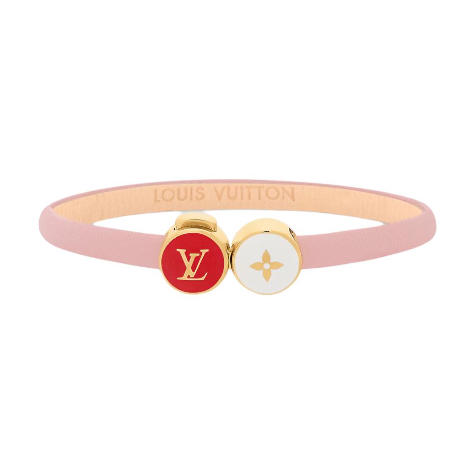 Louis Vuitton Floral Pattern Enamel Bracelet Unisex Bracelets Pink M4685F
