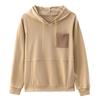 Fur-colored Contrasting Pocket Hooded Sweatshirt New Fashionable Loose Versatile Sweatshirt