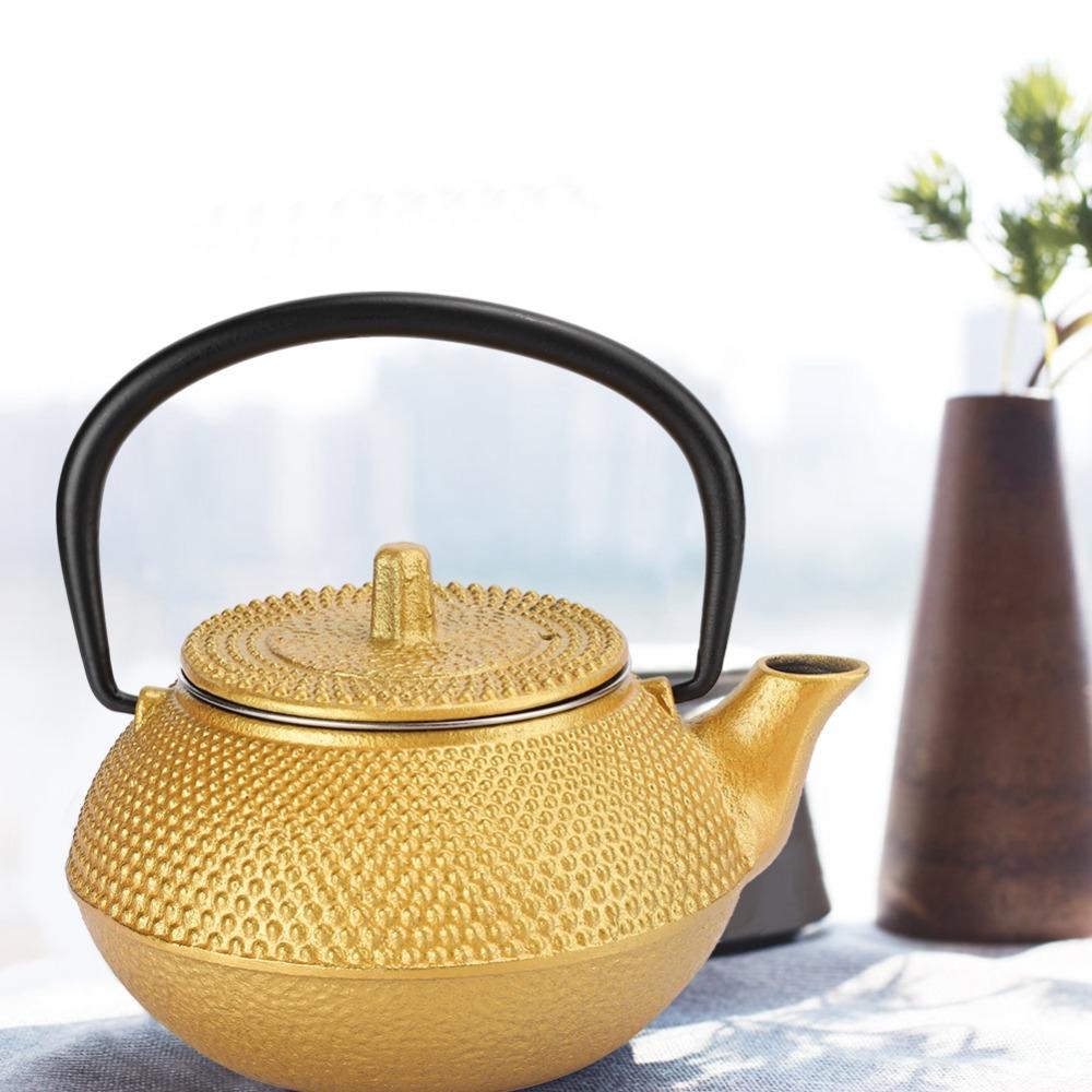 0.3L Cast Iron Teapot Stainless Steel Infuser Small Teapot Iron Tea Kettle Gift For Tea Lovers